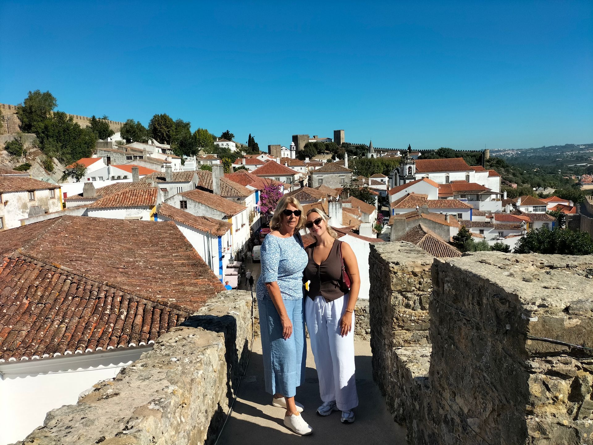 The Amity Family Tours Travelers at Óbidos from Lisbon