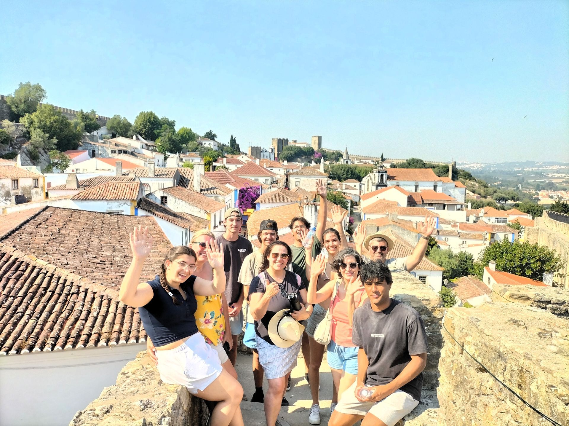 The Amity Family Tours Travelers at Obidos from Lisbon
