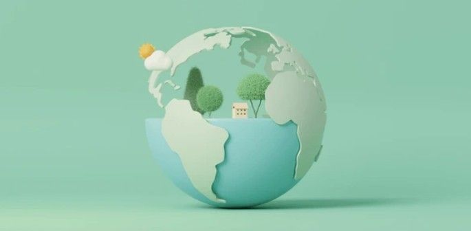 Stylized globe with trees and a small building on a mint green background — Wee R Pumping In Glenorchy, TAS
