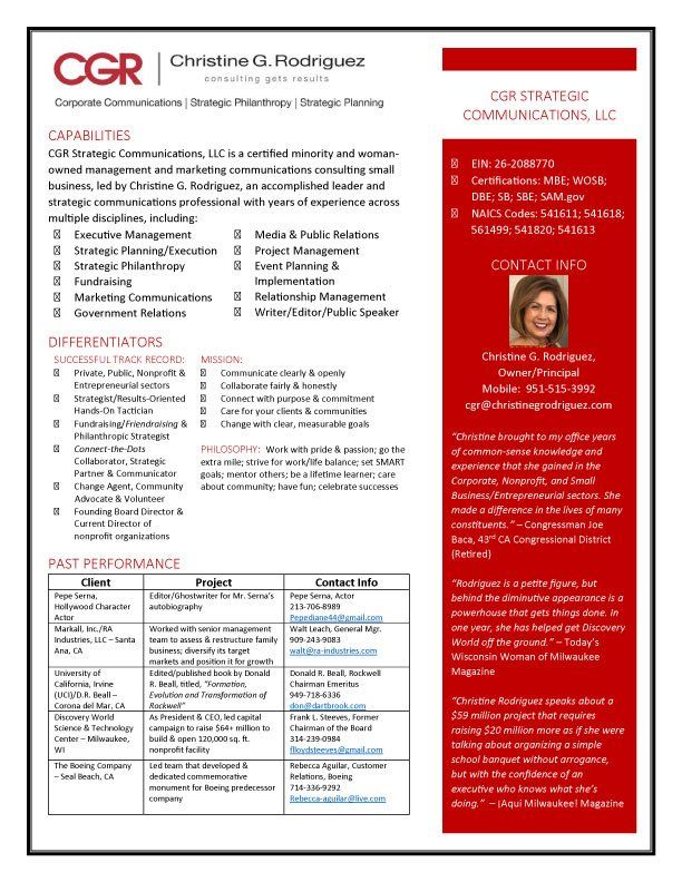 A resume for a woman named christine rodriguez
