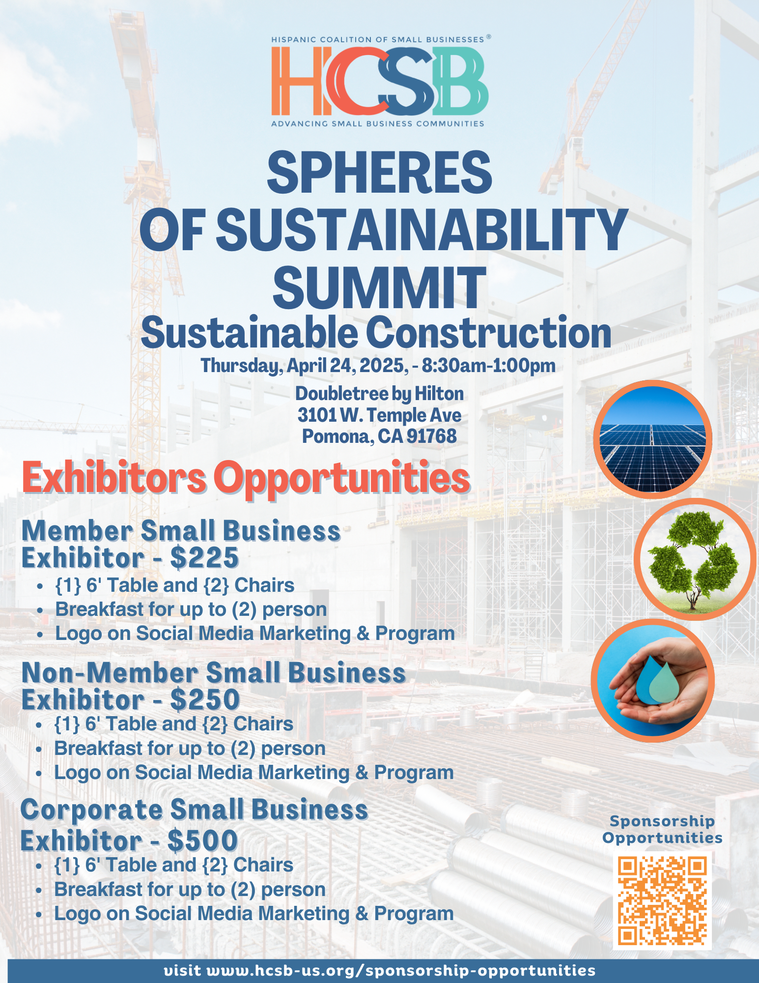 A poster for the hcsb spheres of sustainability summit.