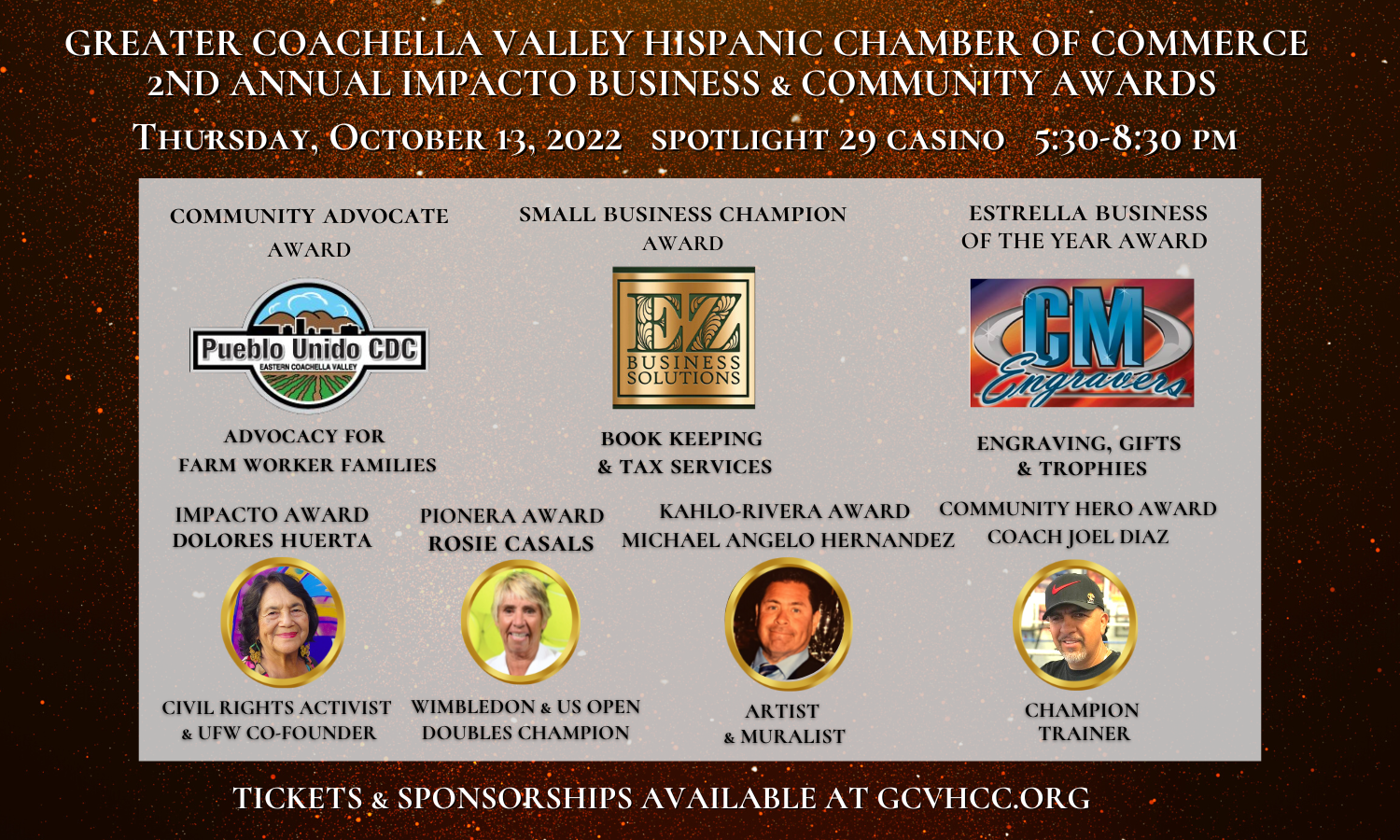 A poster for the greater coachella valley hispanic chamber of commerce