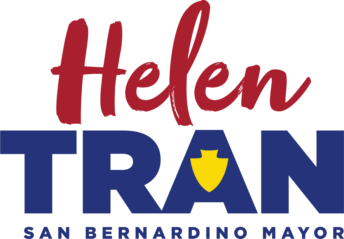 A logo for helen tran for san bernardino mayor