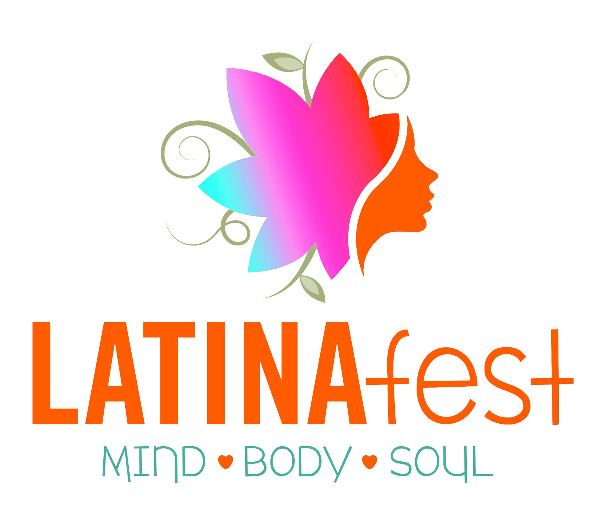 A colorful logo for latinafest mind body soul