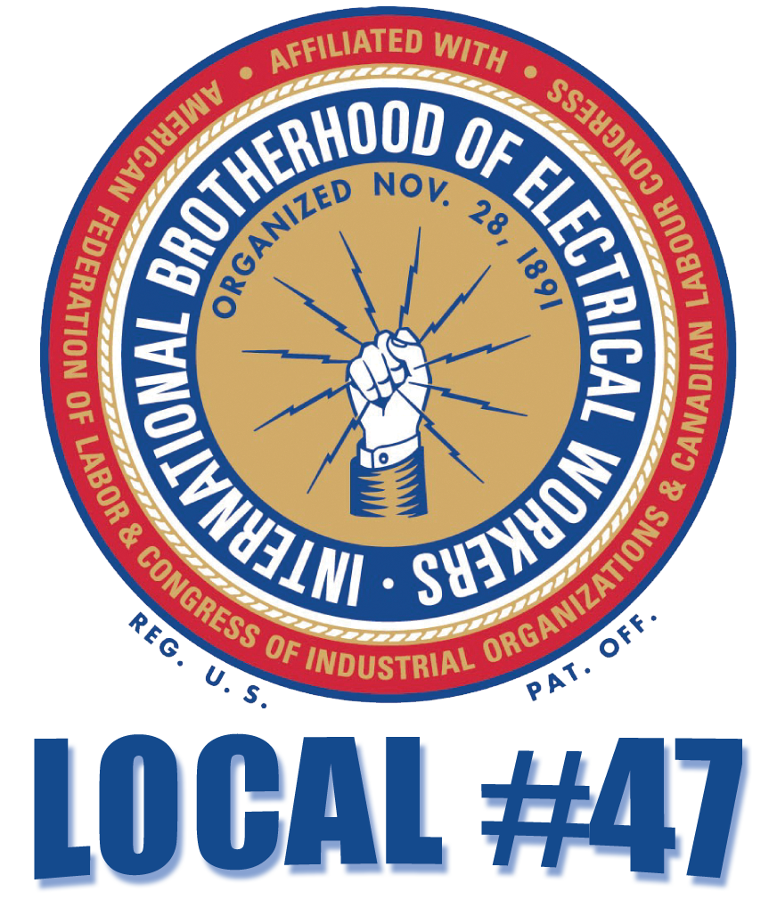 A logo for the brotherhood of electrical workers