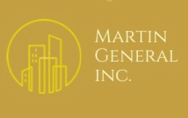 A logo for martin general inc. with a yellow background