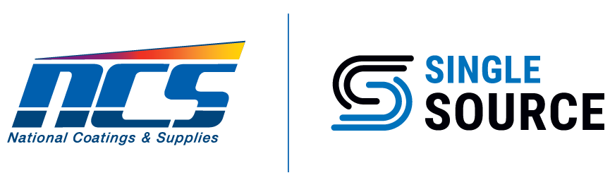 Two logos for ncs national coatings & supplies and single source