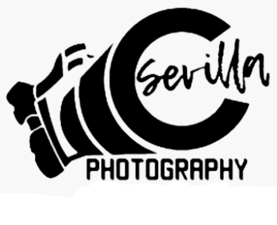 A black and white logo for sevilla photography