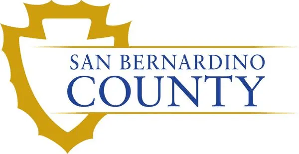 A logo for san bernardino county with a shield