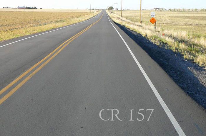 Cr 157 is written on the side of the road