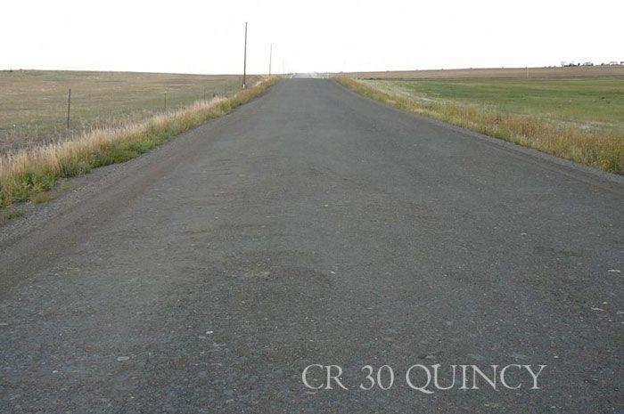 Cr 30 quincy is written on the side of the road