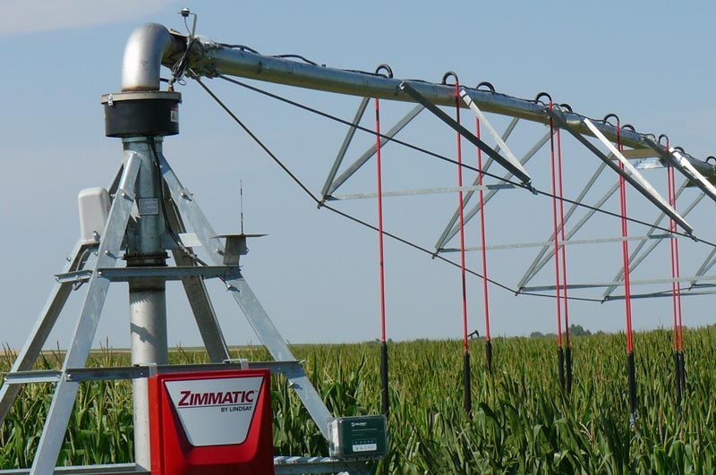 A irrigation system with a red box that says zimmatic