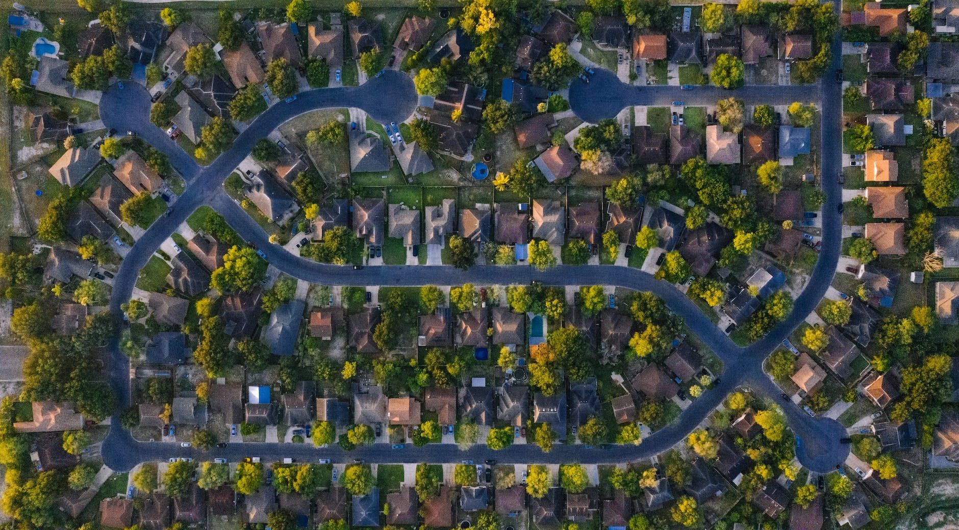 A bird's eye view of the Buffalo, TX neighborhood, giving a glimpse of what it's like living in town