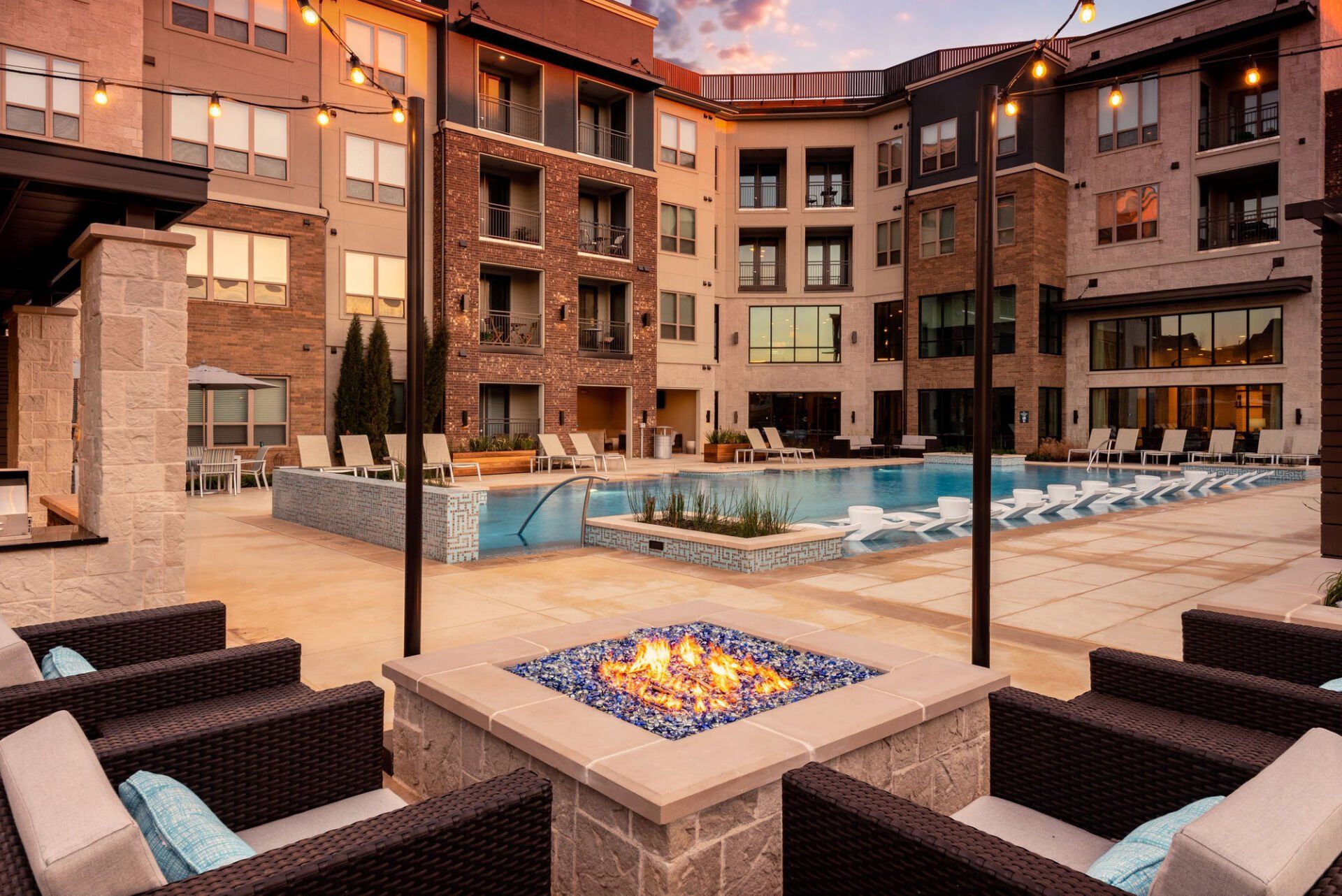 Fire Pit by Poolside | Domain at Founders Parc