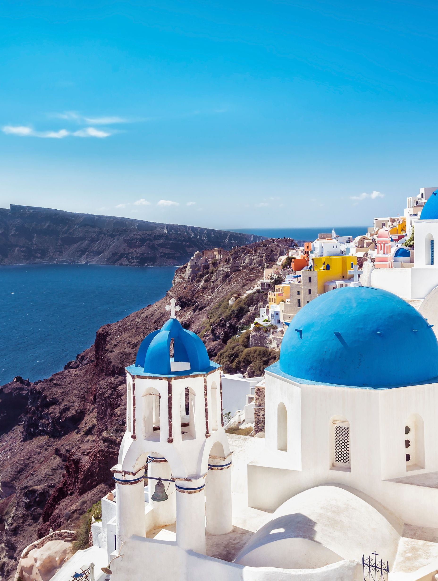 Santorini caldera view. Santorini yacht cruises and sailing trips