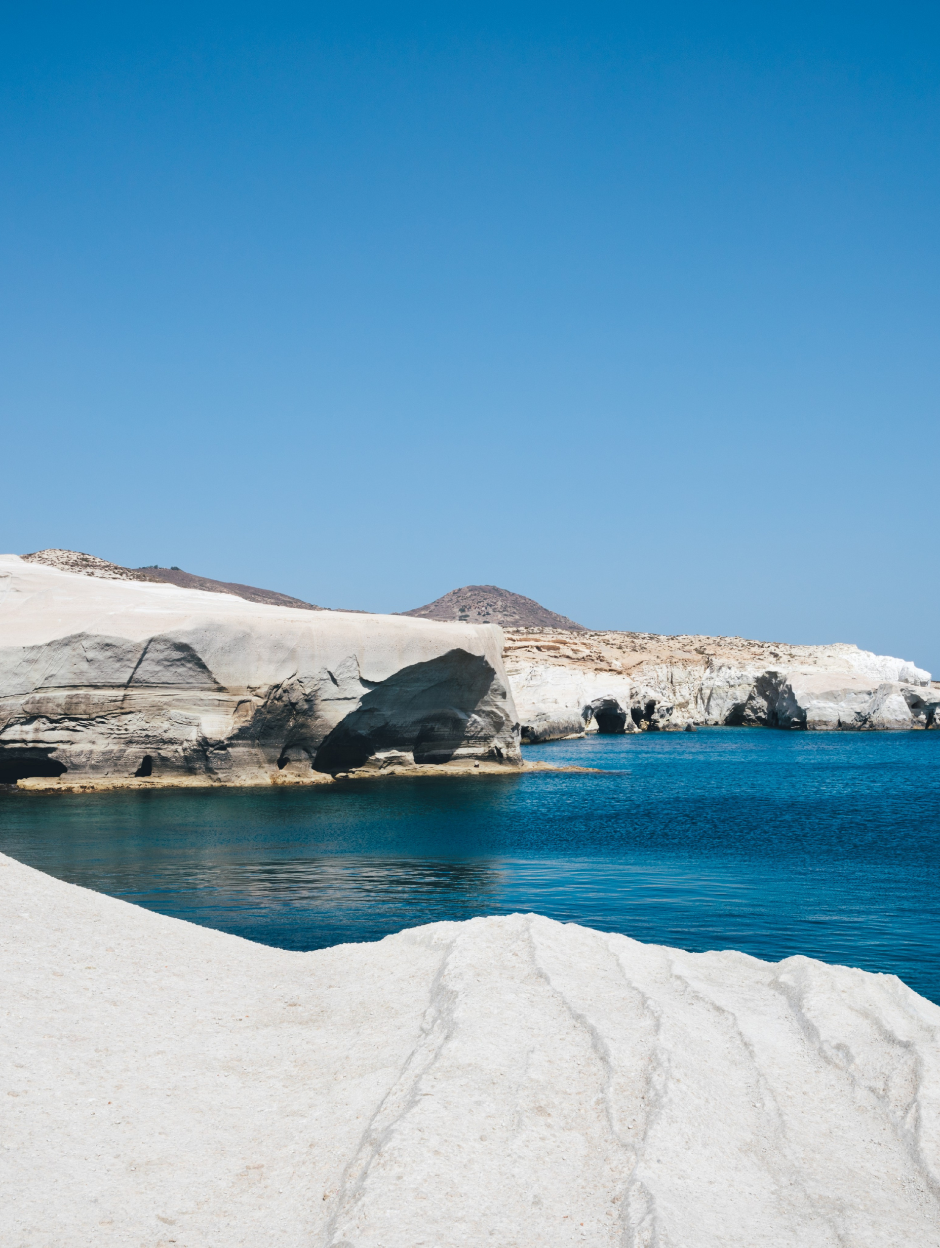 Sarakiniko Moon Beach rocks, Milos Greece. Curated Milos yacht cruises