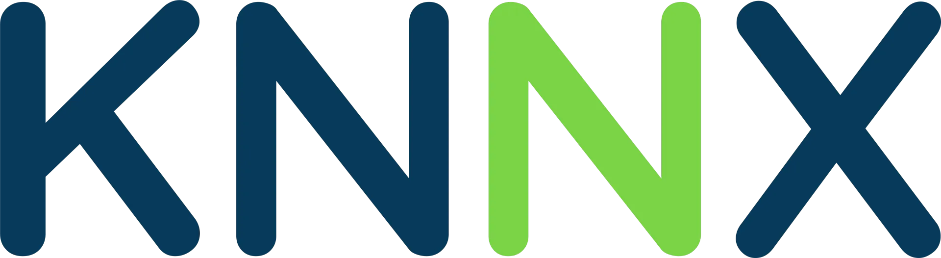 KNX logo in blue and green.