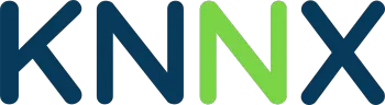 KNX logo in blue and green.