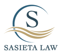 A logo for sasieta law with a letter s in a circle