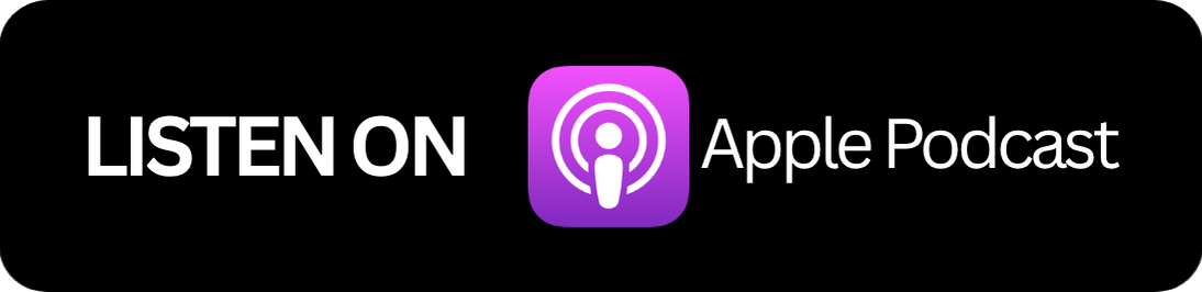 Button: Listen on Apple Podcast with Apple logo.