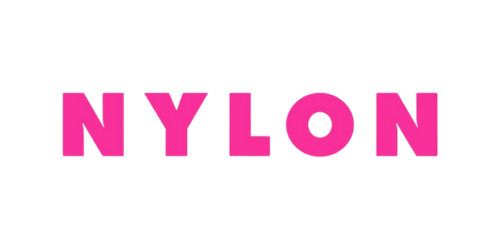 Pink "NYLON" logo on white background.