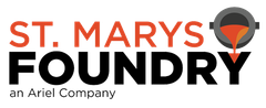 St. Marys Foundry logo in orange, black, and gray with &ldquo;an Ariel Company&rdquo; tagline