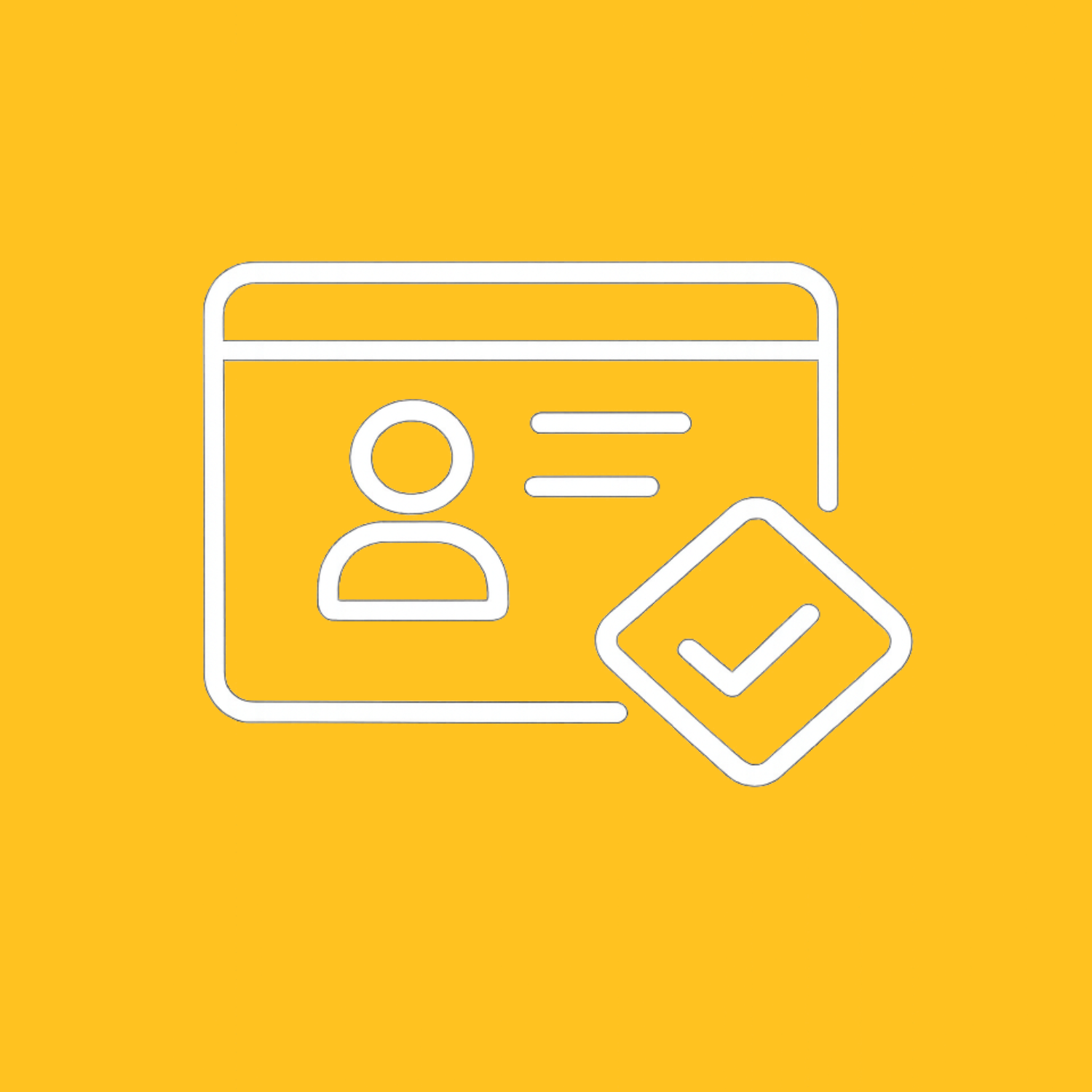 ID card icon with check mark.