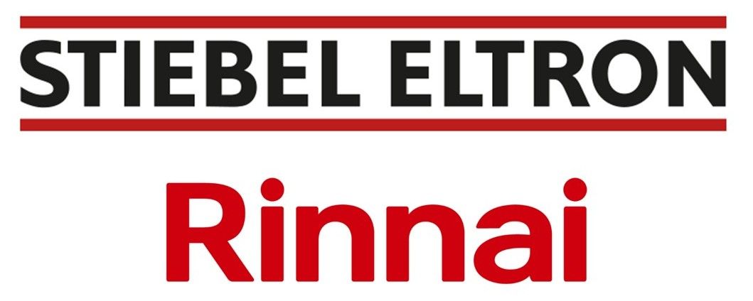 Rinnai logo in red text on a white background.