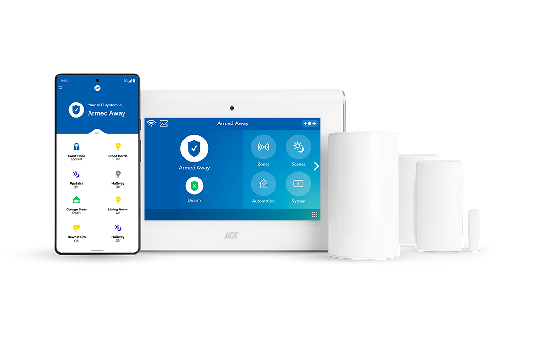 A tablet and a cell phone are sitting next to each other. A tablet and a cell phone are sitting next to each other.