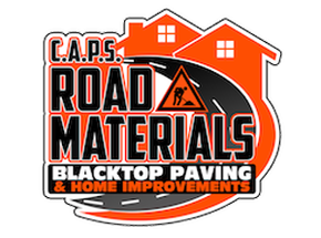 A logo for c.a.p.s. road materials blacktop paving and home improvements