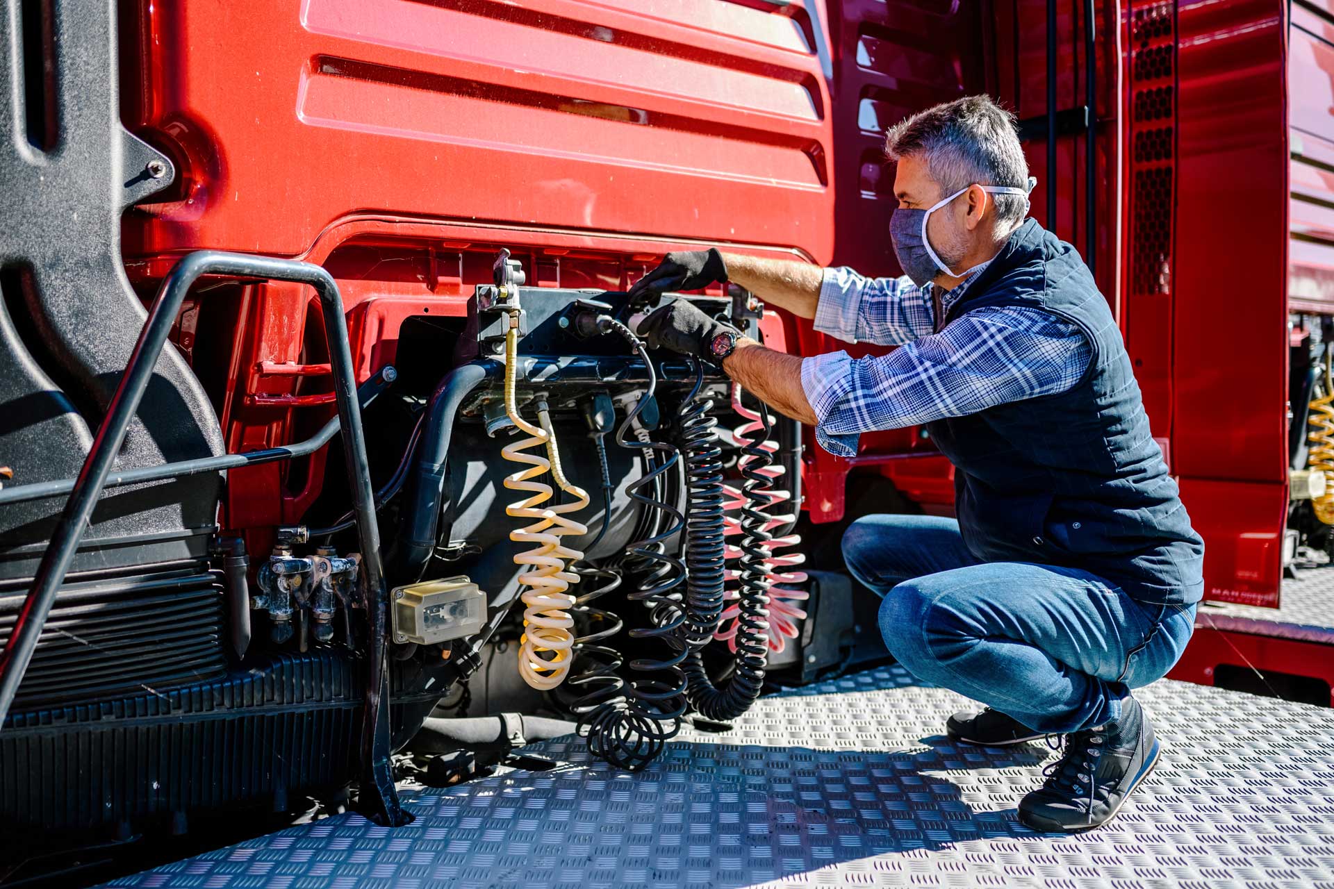 Mechanic fixing the truck — Russellville, AR — Hodges Heavy Duty Truck Parts & Service
