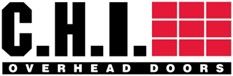 The logo for c.h.l. overhead doors is black and red.