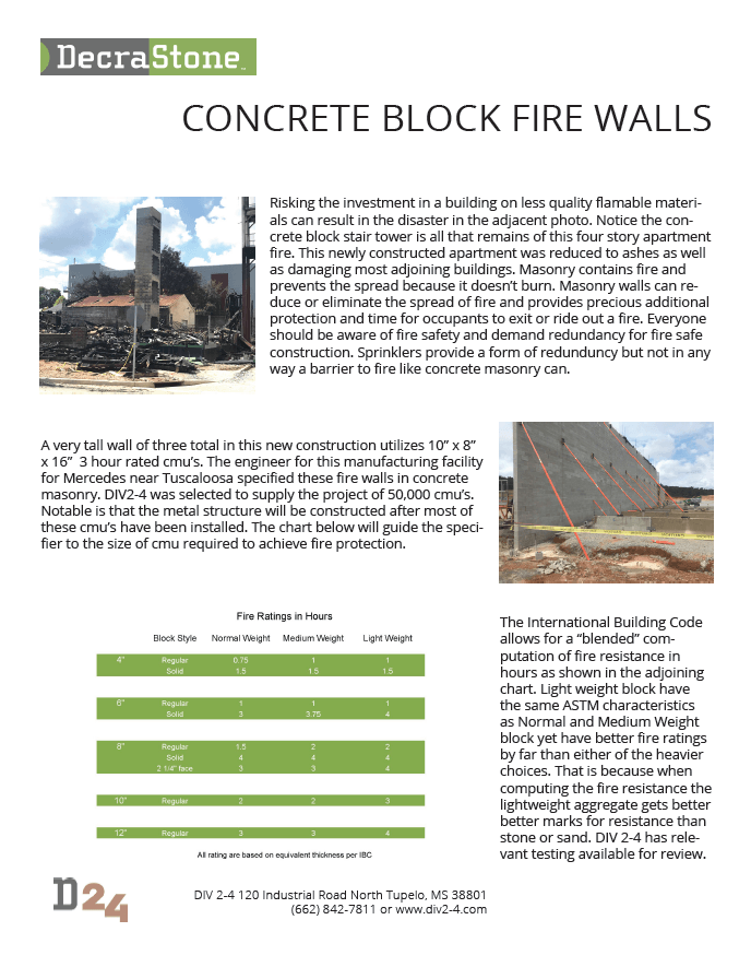 Fire walls of CMU's are a great investment