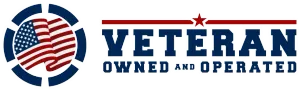 A logo for a veteran owned and operated company