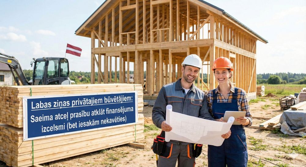 Labas ziņas privātajiem būvētājiem: Saeima atceļ prasību atklāt finansējuma izcelsmi