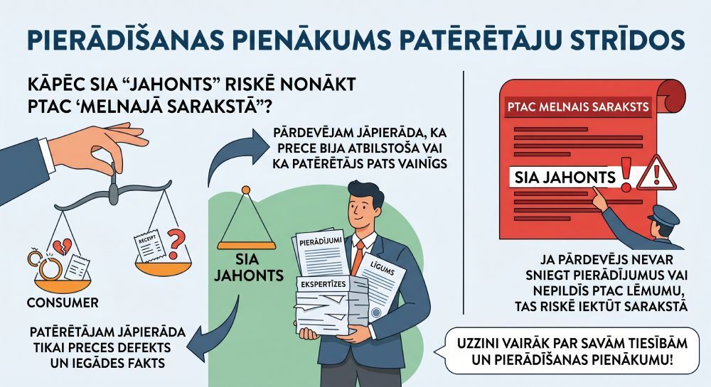 Pierādīšanas pienākums patērētāju strīdos: Kāpēc SIA “Jahonts” riskē nonākt PTAC 