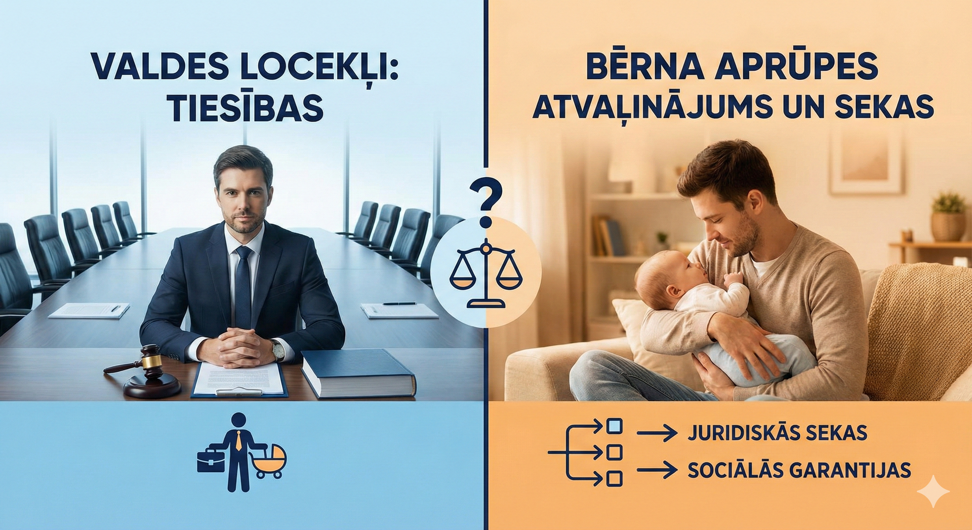 Valdes locekļu tiesības uz bērna aprūpes atvaļinājumu un tā tiesiskās sekas