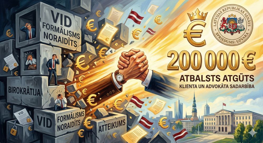 Kārtējā uzvara pār VID: Nepamatots atteikums un izcīnīti 200 000 eiro mūsu klientam