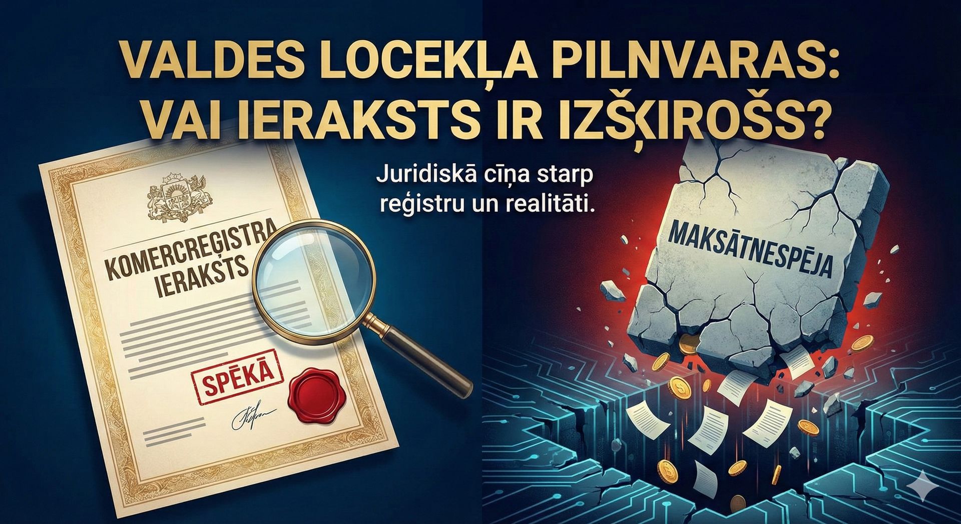 Valdes locekļa pilnvaras un maksātnespēja: Vai Komercreģistra ieraksts ir izšķirošs