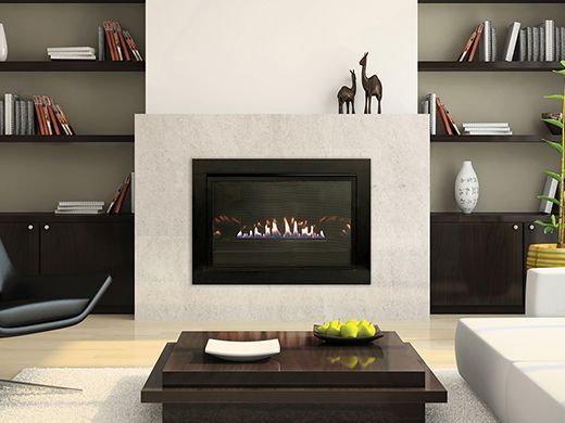 modern fireplace inserts in centre hall