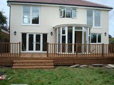 house with wooden balcony
