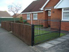 fencing with iron gate