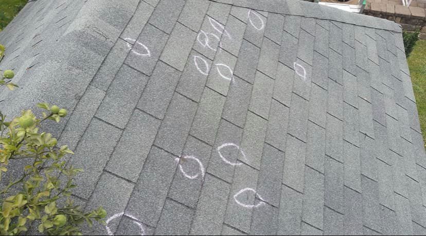 A roof with a lot of damage on it.