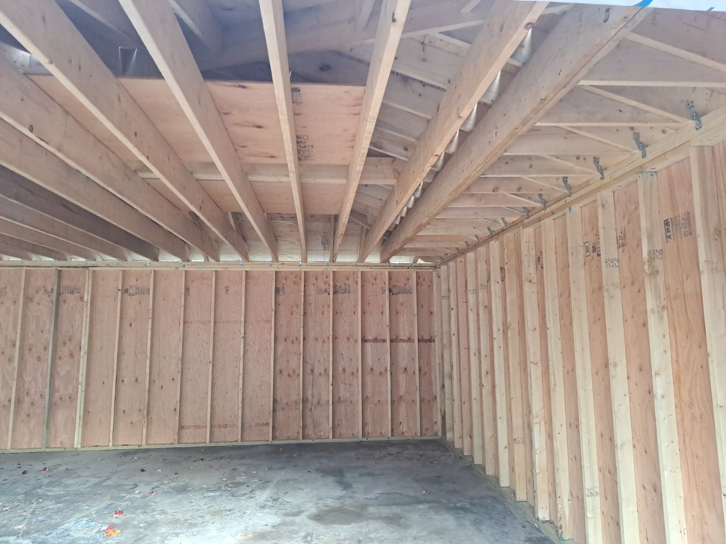 The inside of a building that is being built