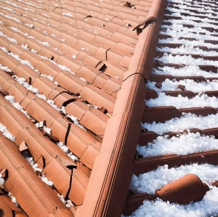 A roof with a lot of snow on it