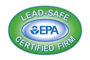 A lead safe certified firm logo on a white background