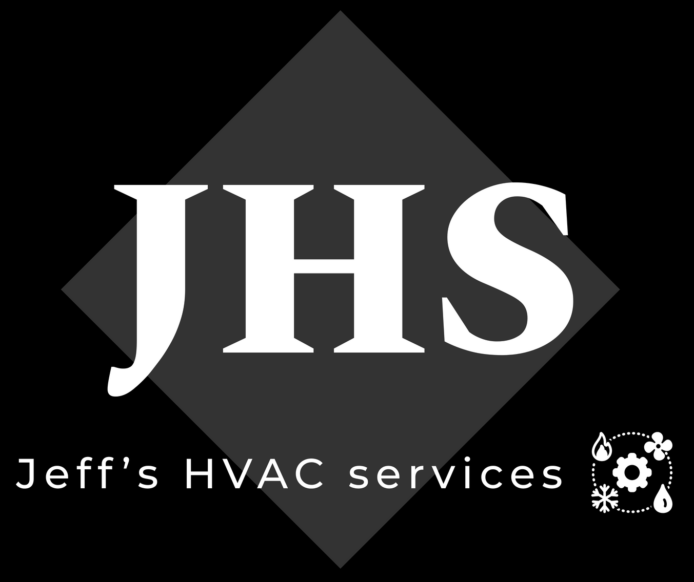 A black and white logo for jeff 's hvac services