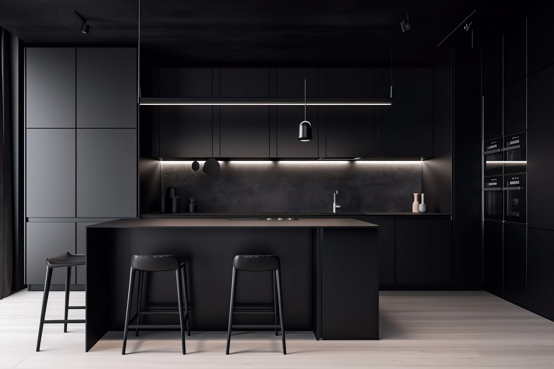 Modern Black Kitchen — Omaha, NE — Elite 1NE Home Improvement Experts