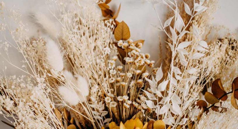 A Close Up of a Bouquet of Dried Flowers on a Table — Suncoast Flowers in Birtinya, QLD