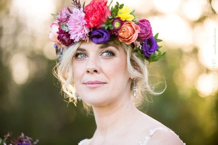 The Bride is Wearing a Flower Crown on Her Head — Suncoast Flowers in Birtinya, QLD